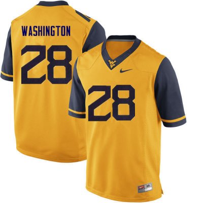 Men's West Virginia Mountaineers NCAA #28 Keith Washington Yellow Authentic Nike Stitched College Football Jersey WX15H58GE